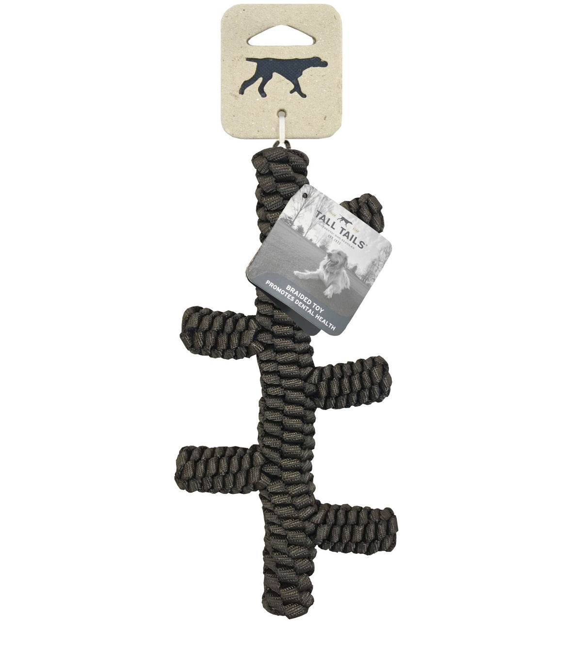 Tall Tails Brown Braided Stick Toy - 9"