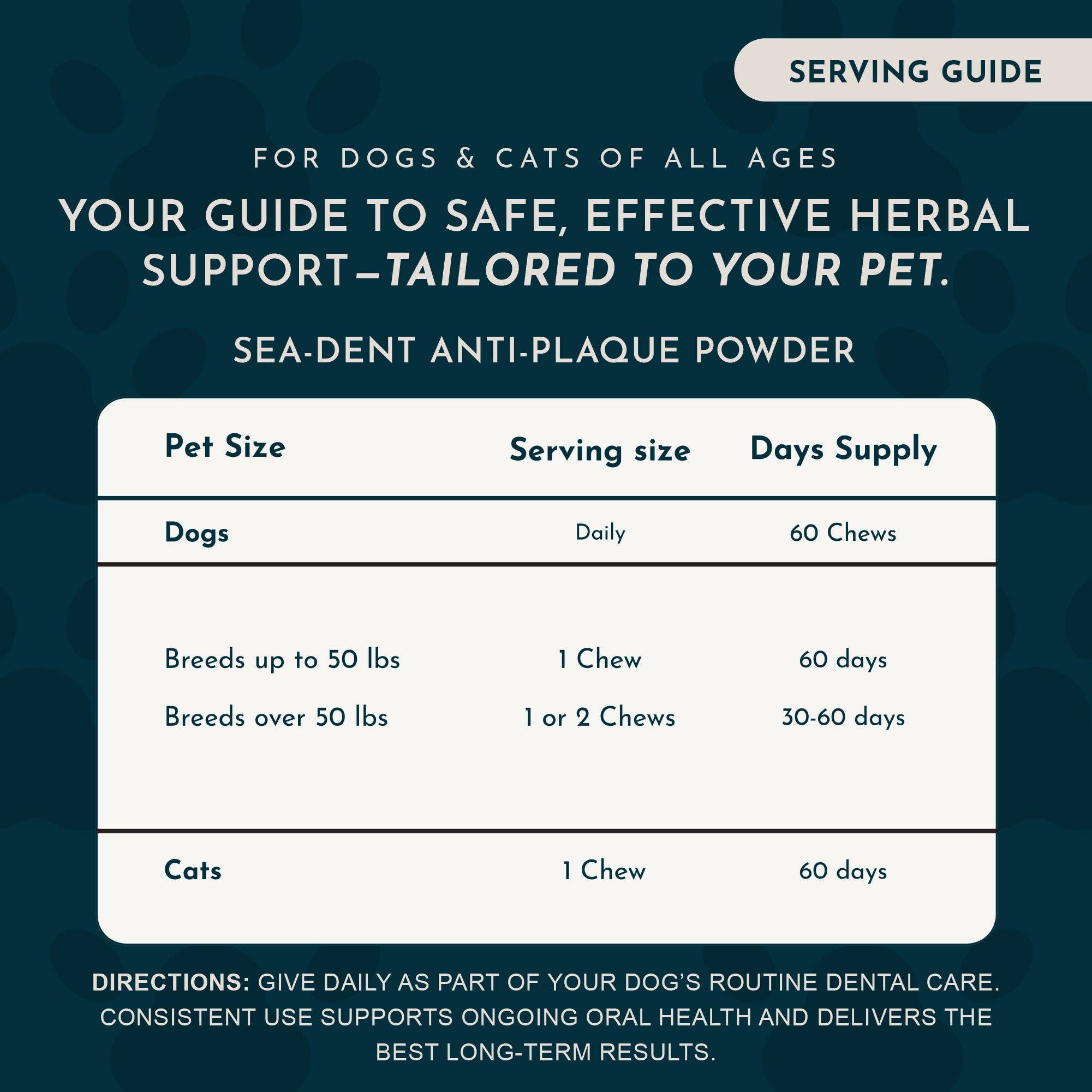 (Sea-dent) Dental Support Herbal Soft Chews | Herbal Anti-Plaque Formula | 60 Count