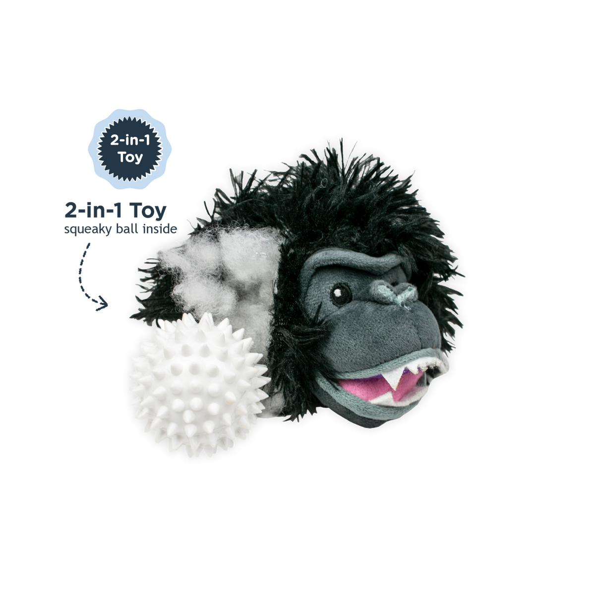 Black Bear 2-in-1 Fetch Ball Dog Toy