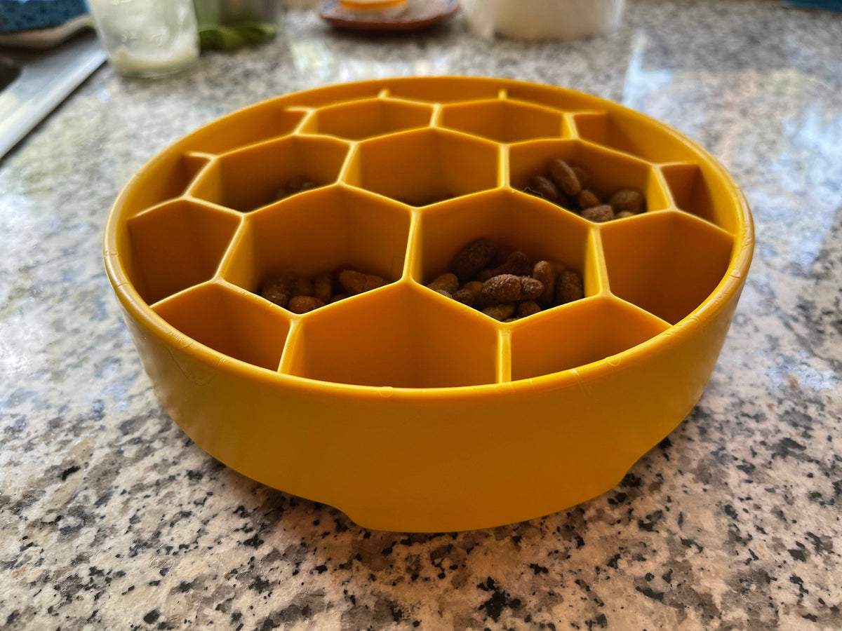 Honeycomb eBowl Deep Slow Feeder Dog Bowl for Enrichment | USA Made