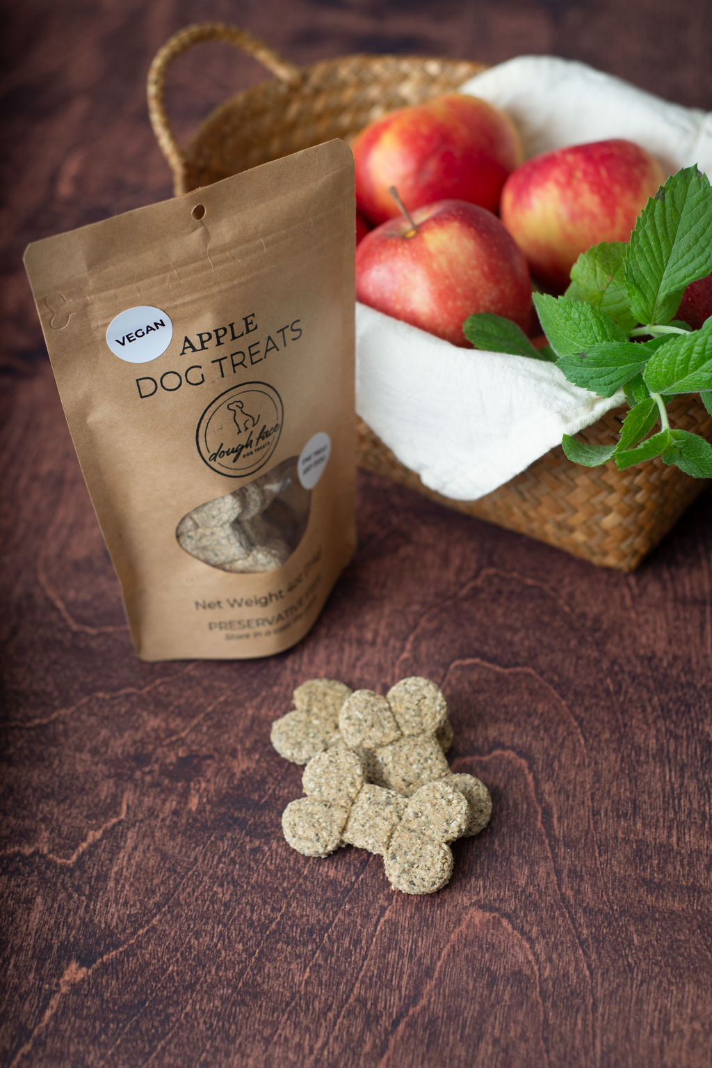 Vegan Crunchy Apple Dog Treats, Oven Baked