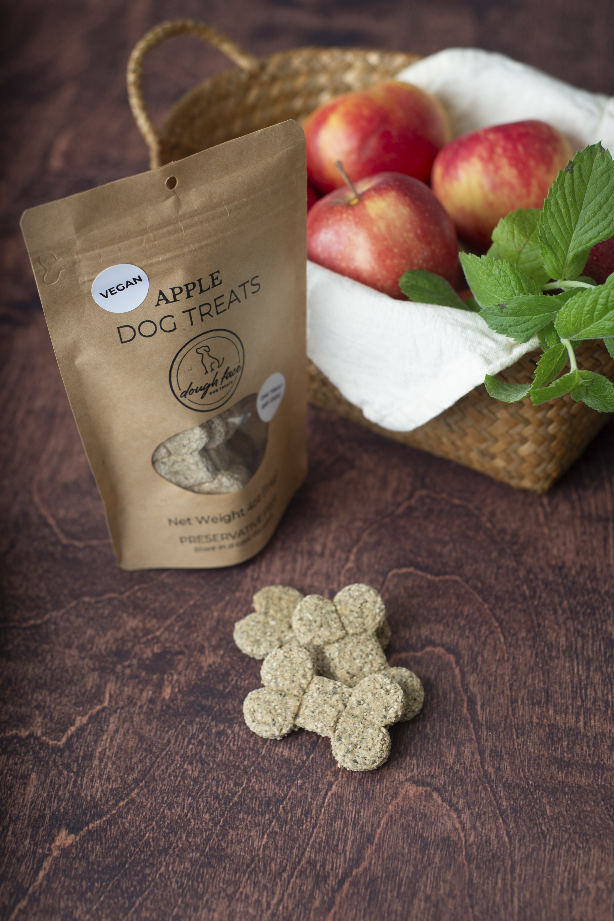 Vegan Crunchy Apple Dog Treats, Oven Baked
