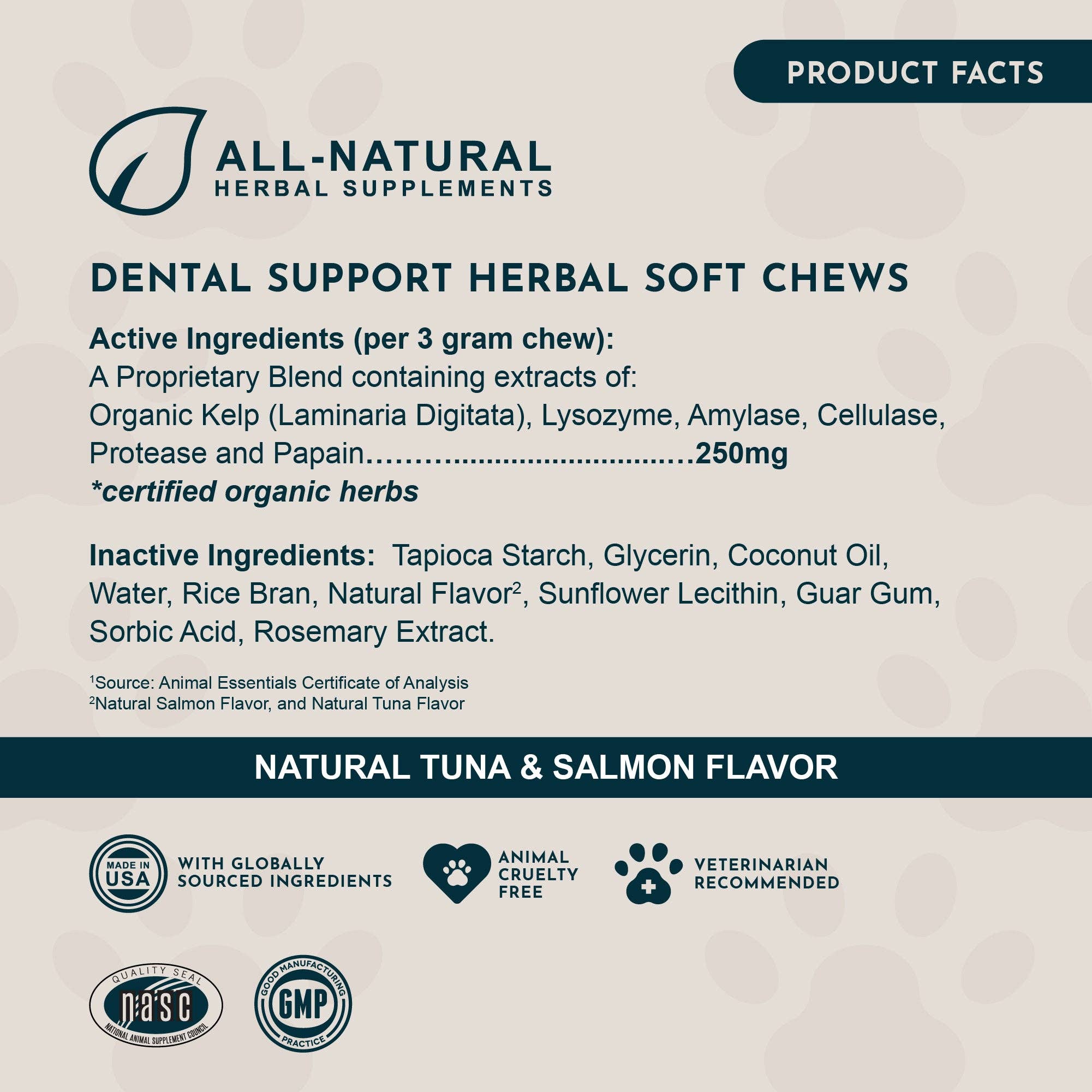(Sea-dent) Dental Support Herbal Soft Chews | Herbal Anti-Plaque Formula | 60 Count