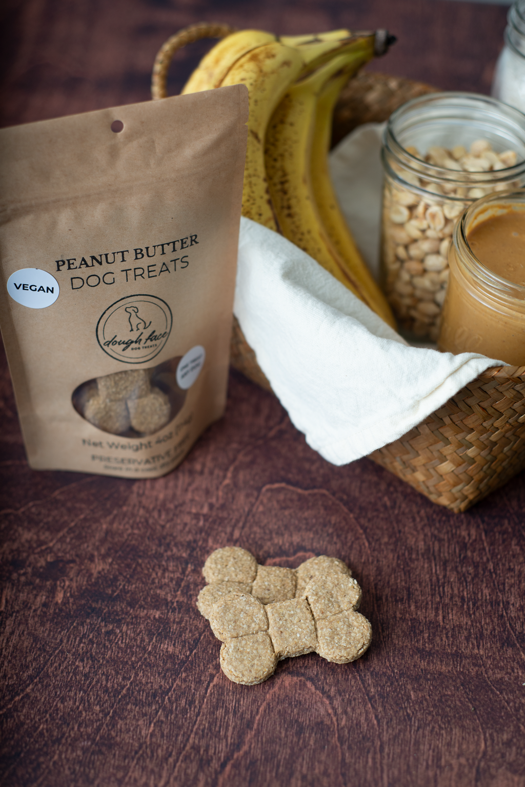 Vegan Crunchy Peanut Butter Dog Treats, Oven Baked