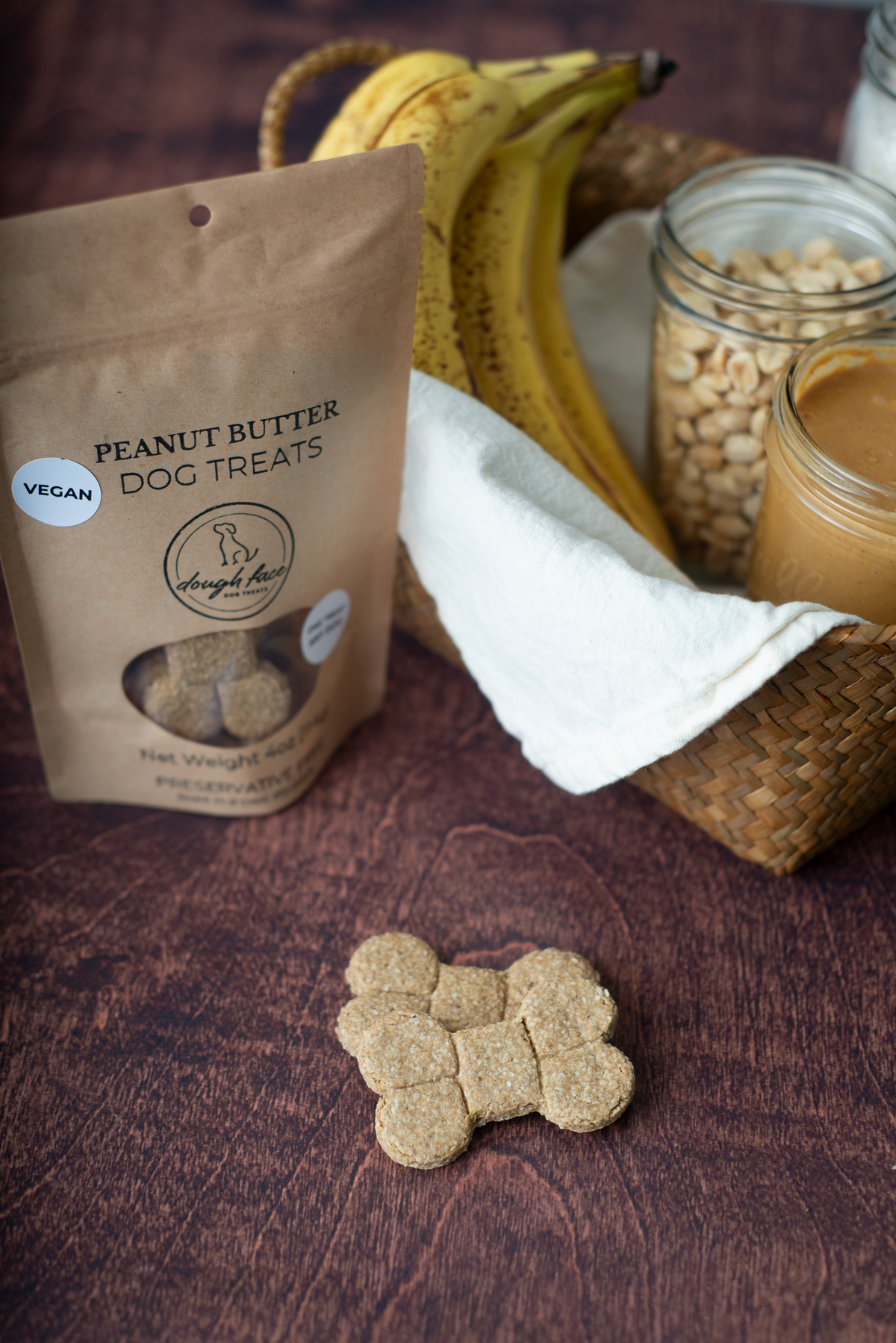 Vegan Crunchy Peanut Butter Dog Treats, Oven Baked