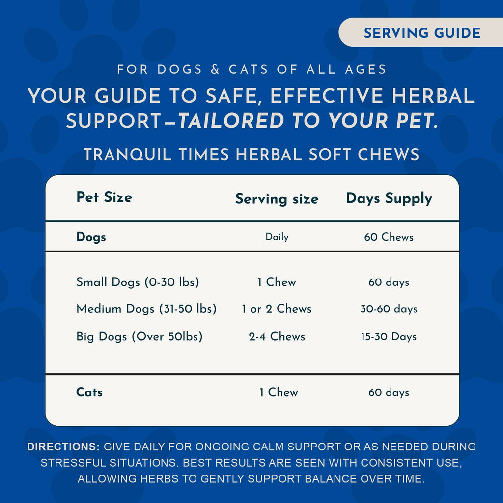 Tranquil Times Herbal Soft Chews | Herbal Calming Formula | 60 Count