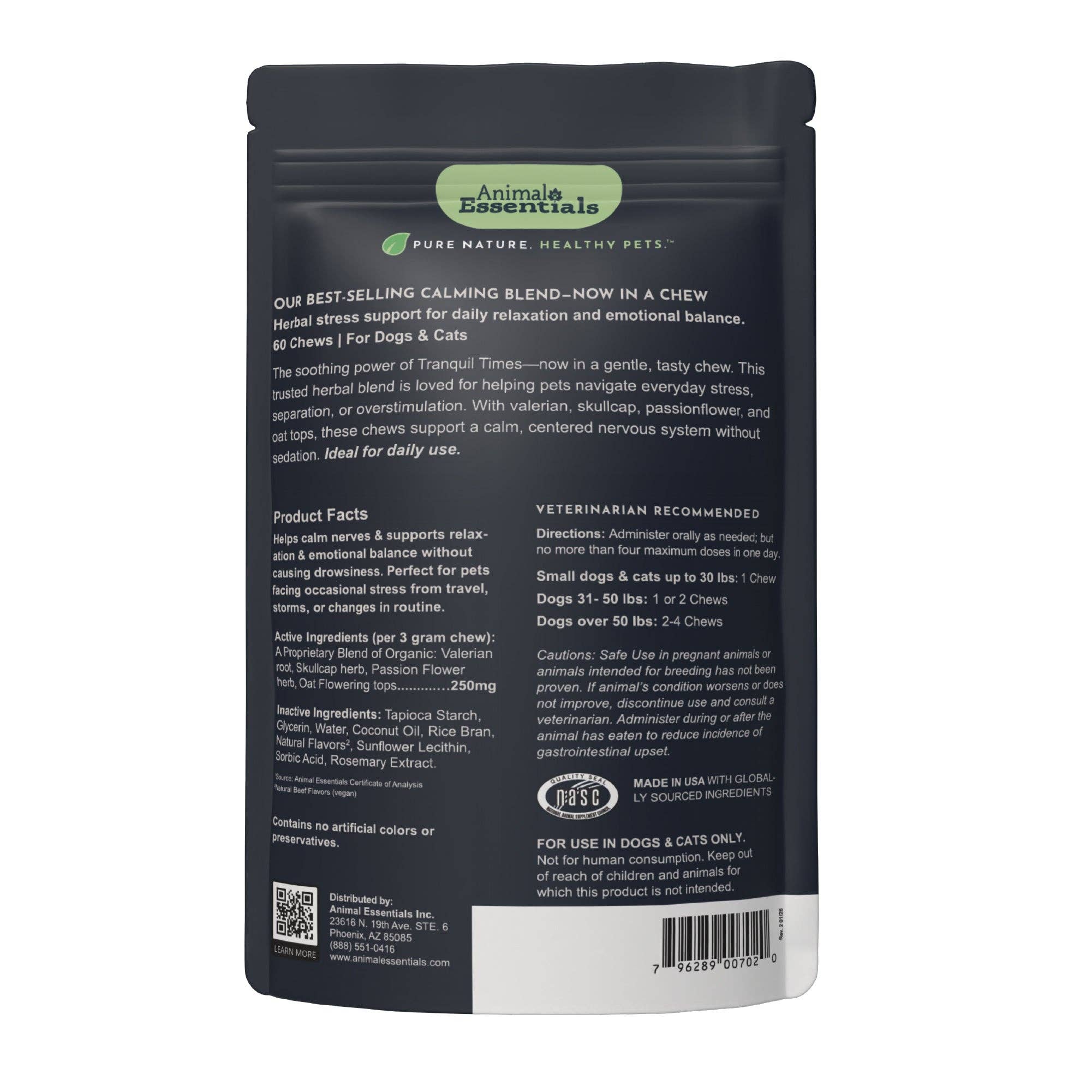 Tranquil Times Herbal Soft Chews | Herbal Calming Formula | 60 Count