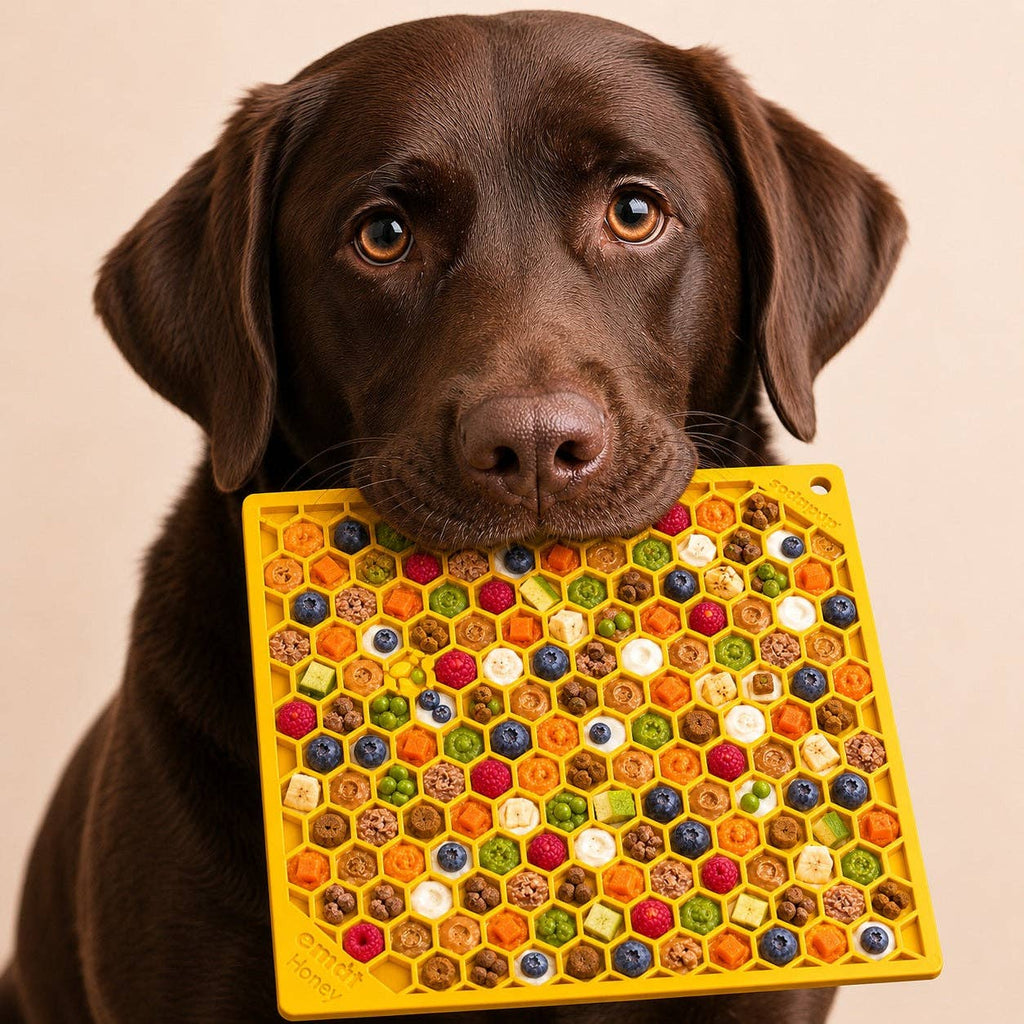 Honeycomb eMat - Enrichment Lick Mat for Dogs and Cats | eMat Enrichment Toy for Anxiety Relief | SodaPup