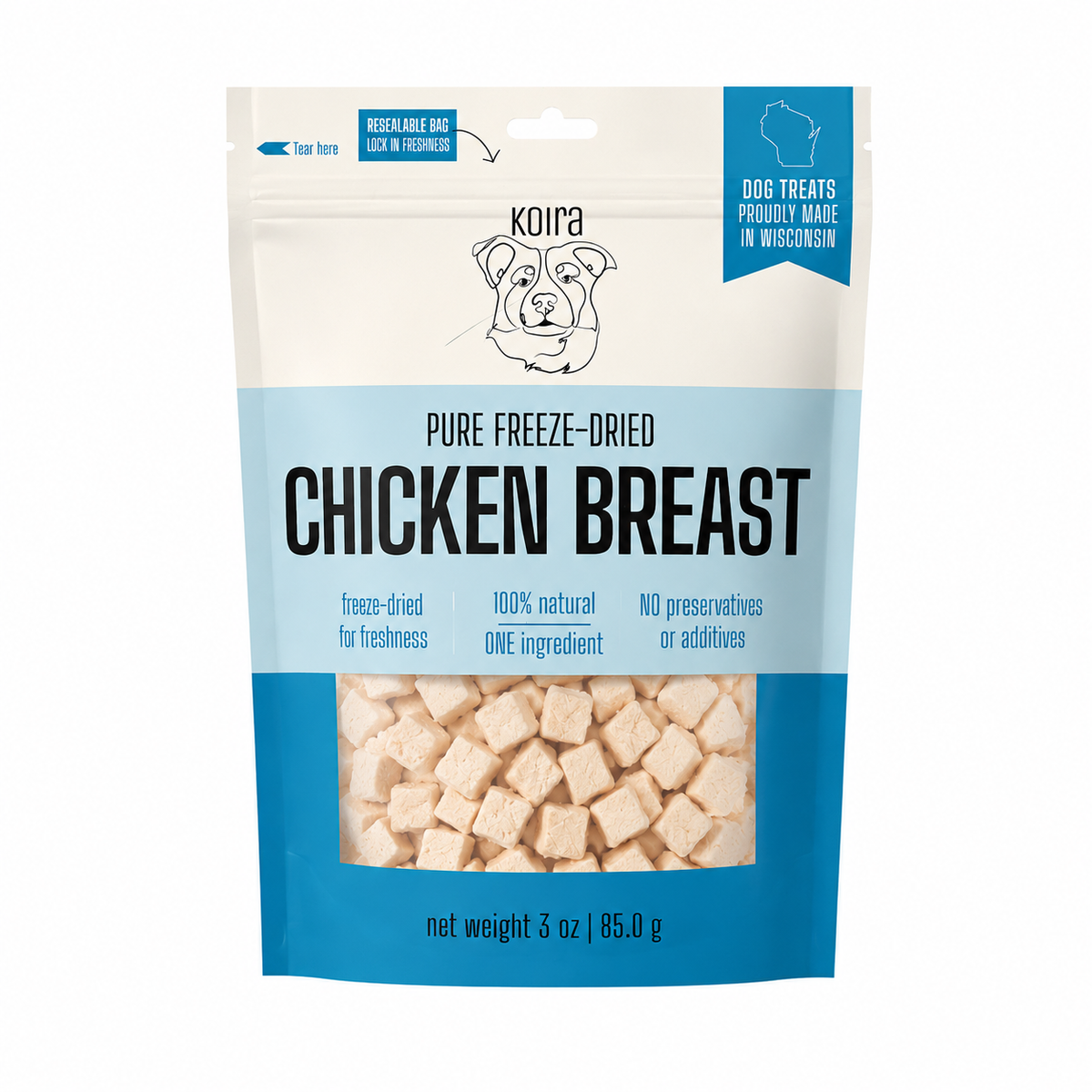 Freeze-Dried Diced Chicken Breast Dog Treats