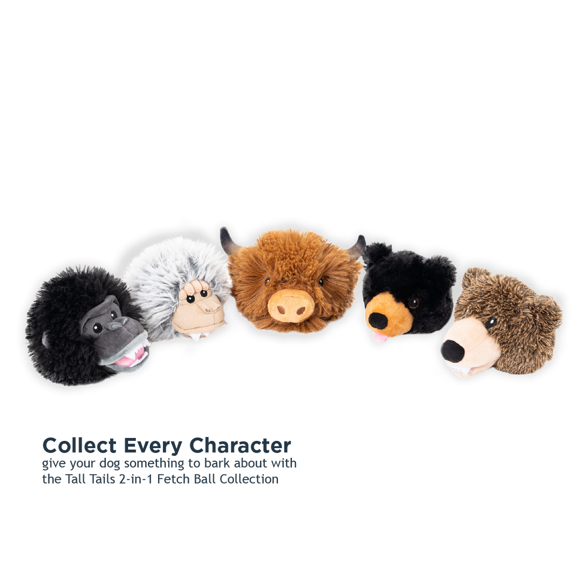 Black Bear 2-in-1 Fetch Ball Dog Toy