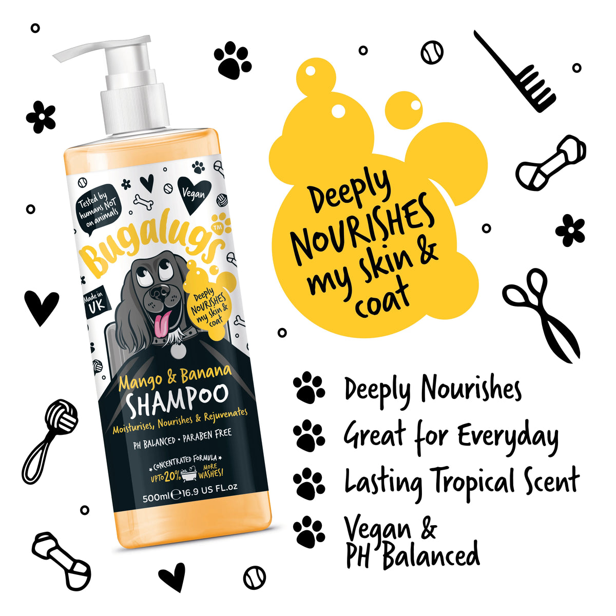 Bugalugs 500ml Mango & Banana Dog Shampoo