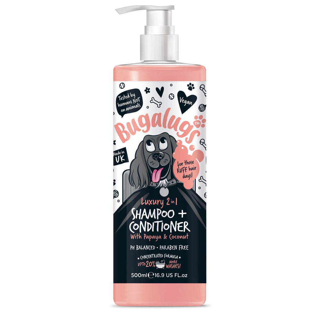 Bugalugs 500ml Luxury Dog Shampoo + Conditioner (Papaya & Coconut)
