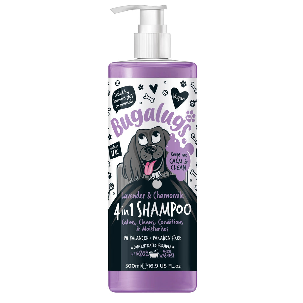 Bugalugs 500ml Lavender & Chamomile 4 in 1 Dog Shampoo