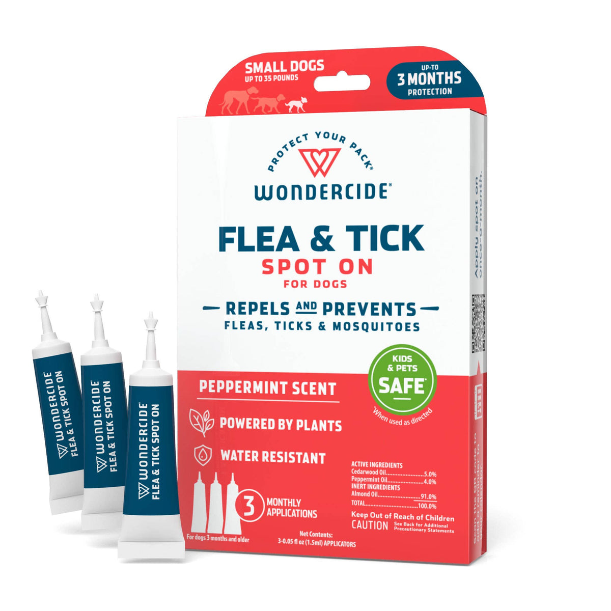 Wondercide Flea & Tick Spot On for Dogs - Small - Peppermint