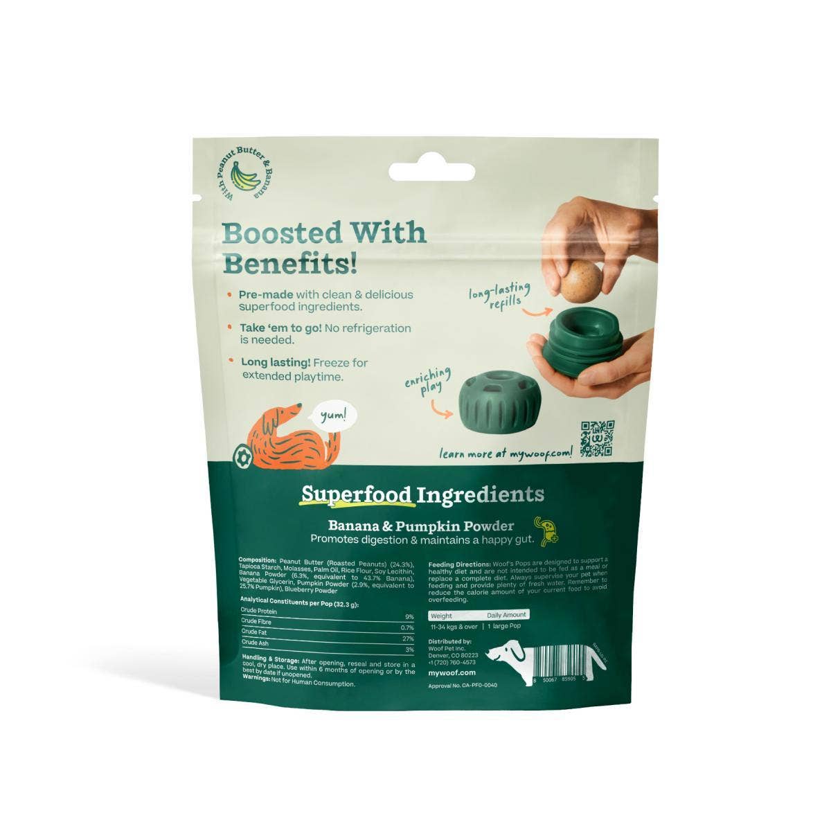 Woof | Peanut Butter & Banana Pops | Rochester, NY