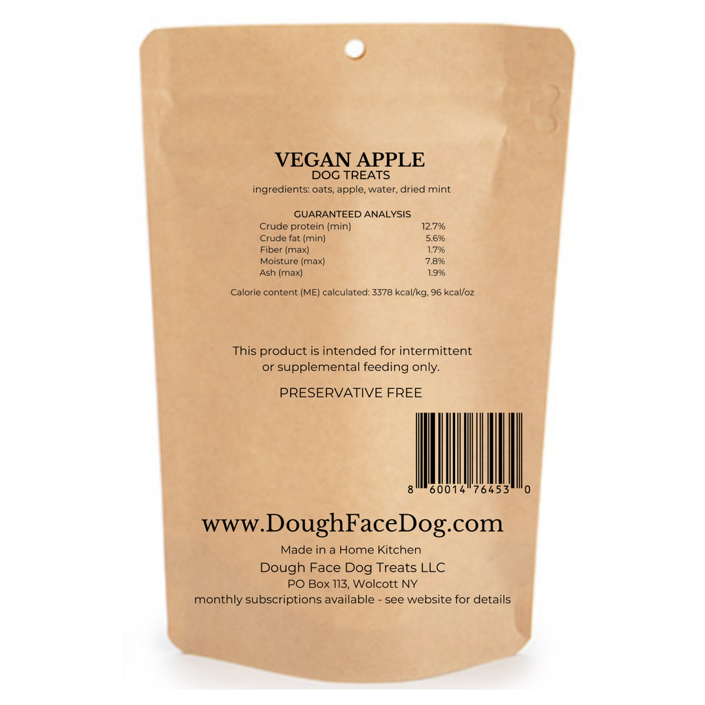 Vegan Crunchy Apple Dog Treats, Oven Baked