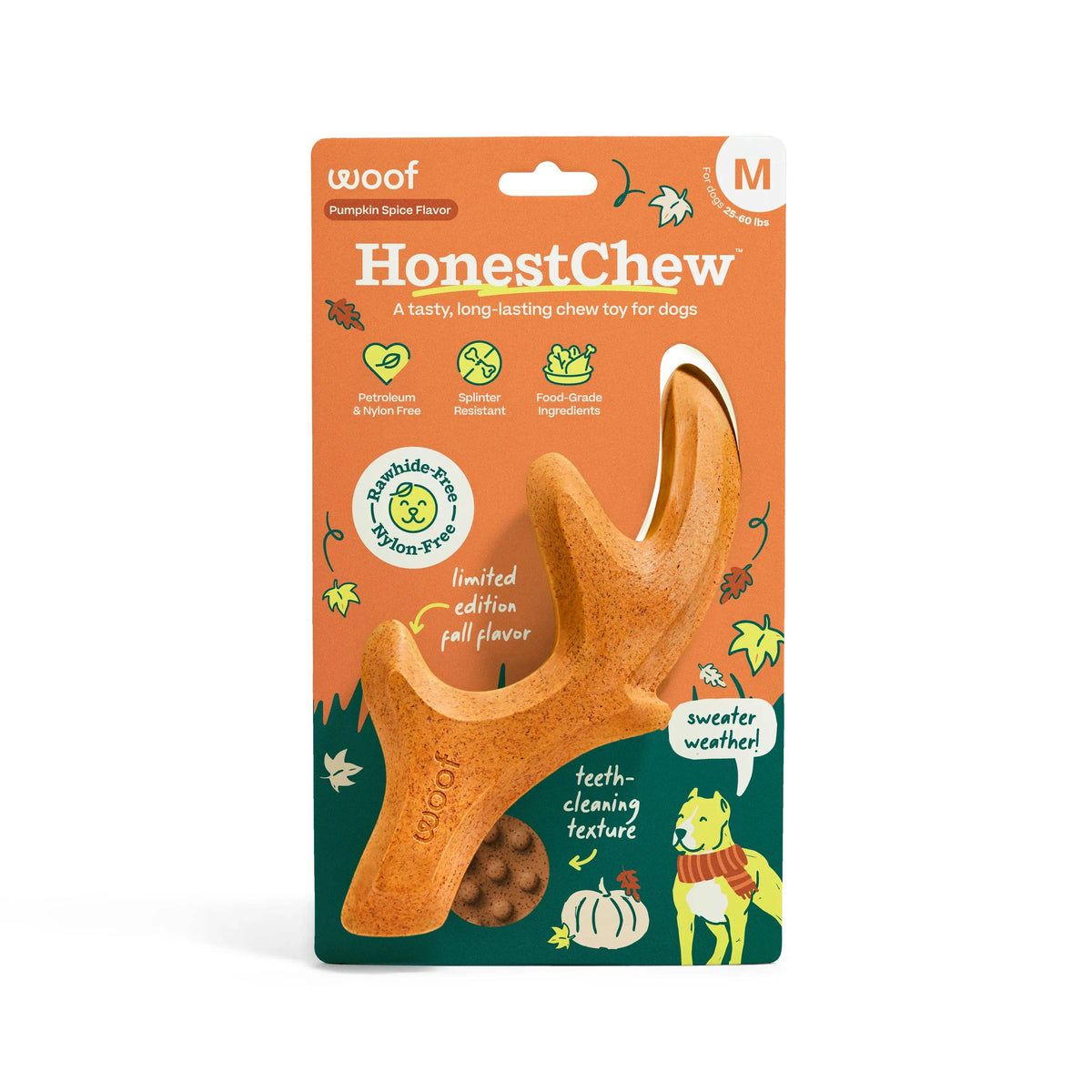 WOOF Pumpkin Spice Honest Chew Antler Medium