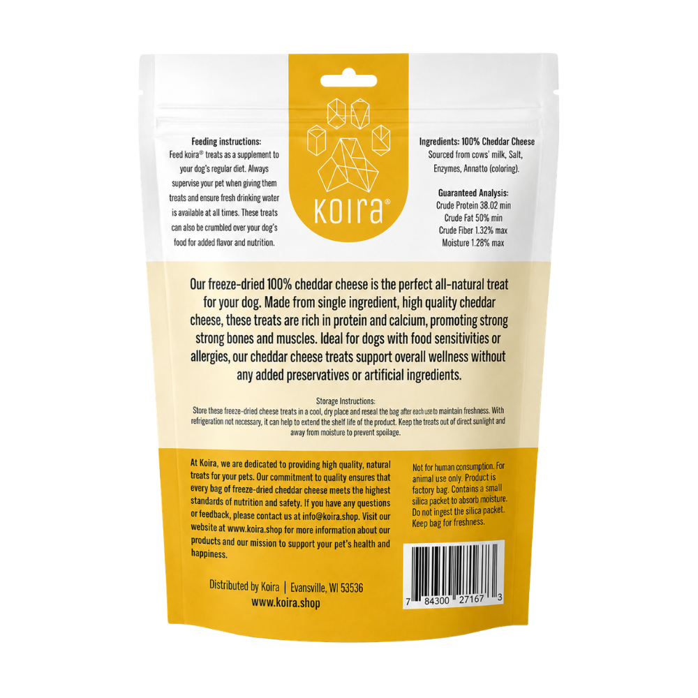 Freeze-Dried Wisconsin Cheddar Cheese Dog Treats