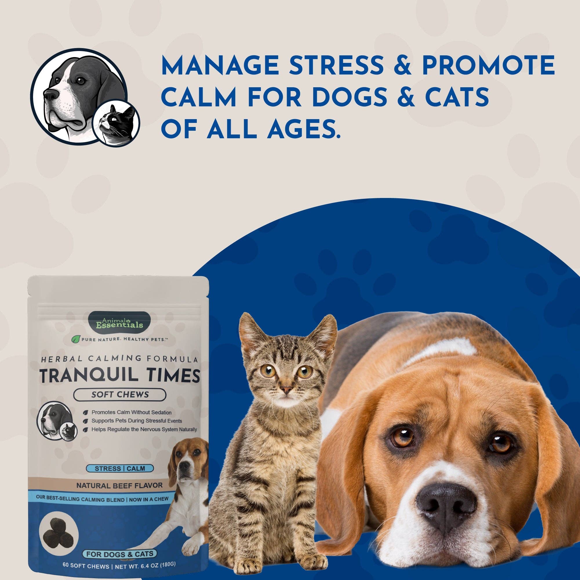 Tranquil Times Herbal Soft Chews | Herbal Calming Formula | 60 Count